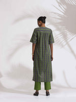 Thumbnail for trueBrowns Grey Cotton Print Highlow Kurta Set