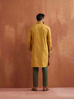 Thumbnail for trueBrowns Men's Mustard Cotton Kurta