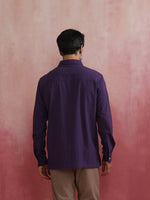Thumbnail for trueBrowns Men's Purple Cotton Shirt
