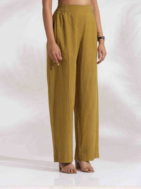 Thumbnail for trueBrowns Green Cotton Print Top & Flared Pants Co-ord Set