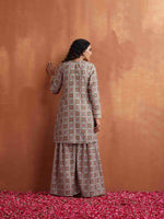 Thumbnail for trueBrowns Off White Geometric Print Sharara Set - Distacart