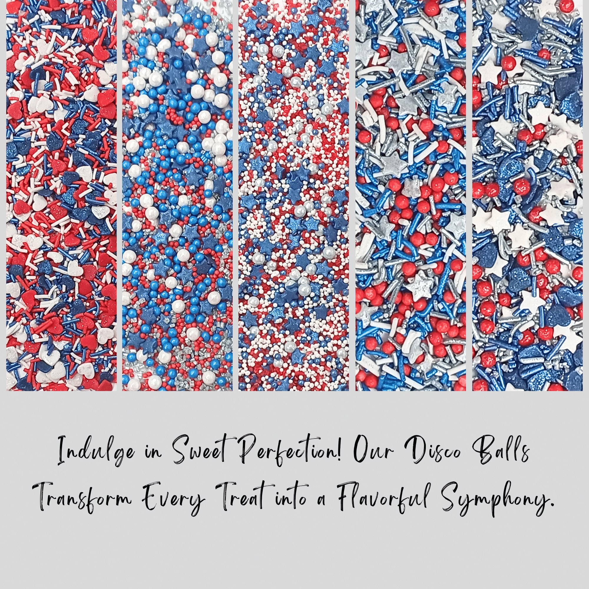 confect edible patriotic sprinkles mix heart star sprinkles for cake cupcake decorations pack of 5 j4 03