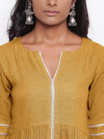 Thumbnail for trueBrowns Pure Cotton Gota Slit Kurta Set | Relove