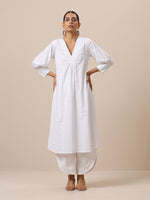 Thumbnail for trueBrowns Cotton White Textured Curve Pant - Distacart