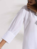 Thumbnail for trueBrowns White Slub Kurta Set