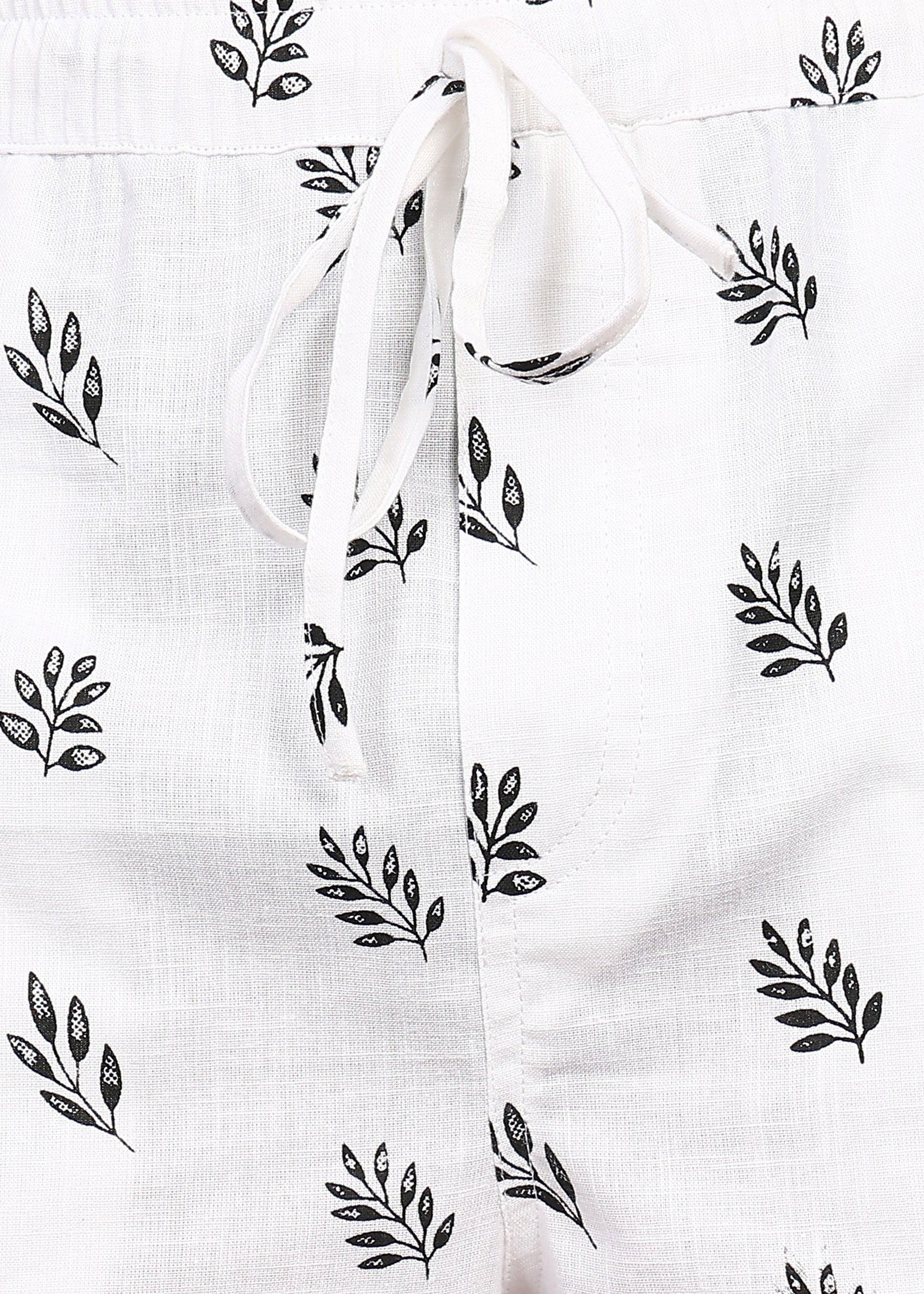 Fabmade Leaf Whisper Linen Shorts - Distacart