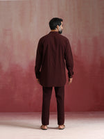 Thumbnail for trueBrowns Men's Cola Cotton Mandarin Collar Kurta Co-ord set