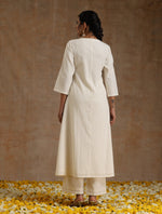 Thumbnail for trueBrowns Ivory Gold Cotton Angrakha Kurta Set - Distacart