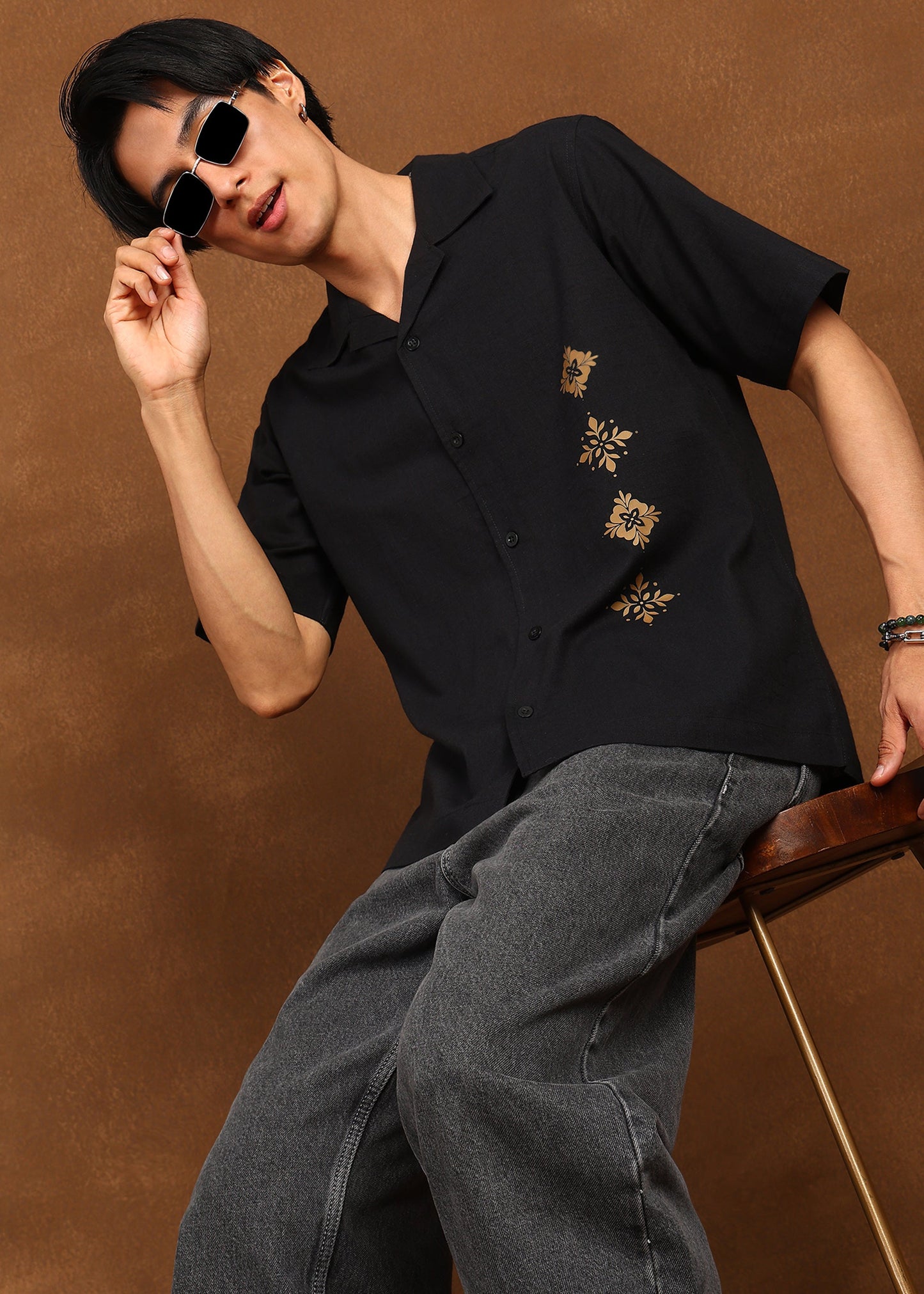 Fabmade Noir Bloom Shirt - Distacart