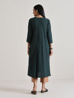 Thumbnail for trueBrowns Dark Green Kurta Pant Set - Distacart