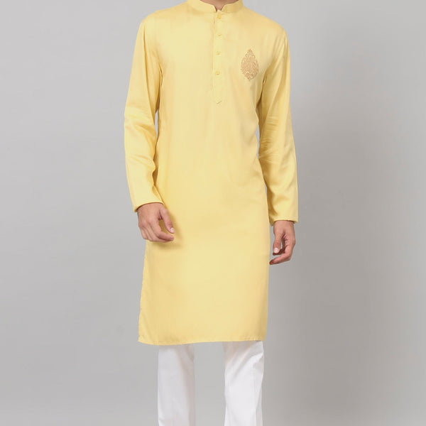 Paisley Embroidered Cotton Kurta by Hilo Design - Distacart
