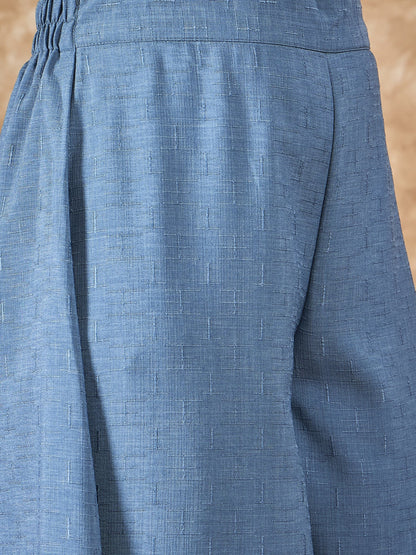 InWeave Mint Blue Side Asymmetric Kurta Set - Distacart