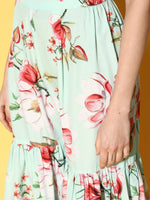 Thumbnail for Ahalyaa Women Floral Printed Pleated Kurti with Sharara - Distacart