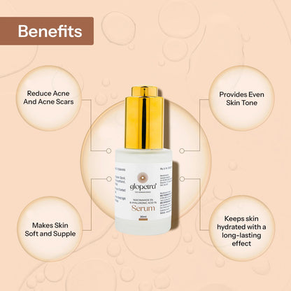 Glopetra Niacinamide & Hyaluronic Acid Serum For Acne & Dark Spots - Dista