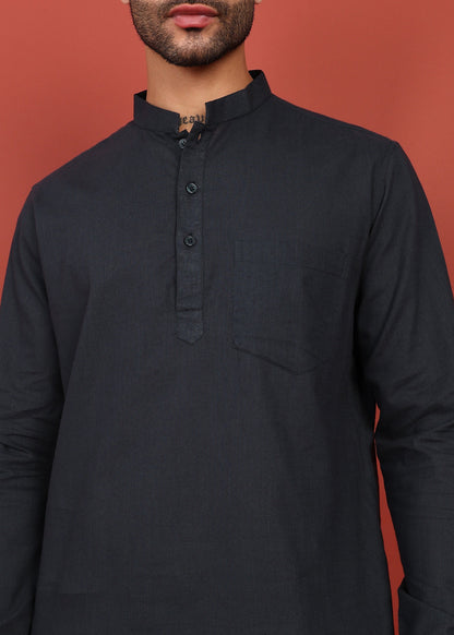 Fabmade Onyx Noir Short Kurta Co-Ord Set - Distacart