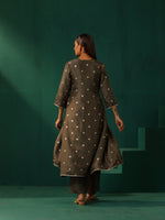 Thumbnail for trueBrowns Grey Diamond Viscose Silk Front Slit Kurta Pant Set - Distacart