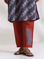 Thumbnail for trueBrowns Grey Cotton Print Highslit Kurta Set