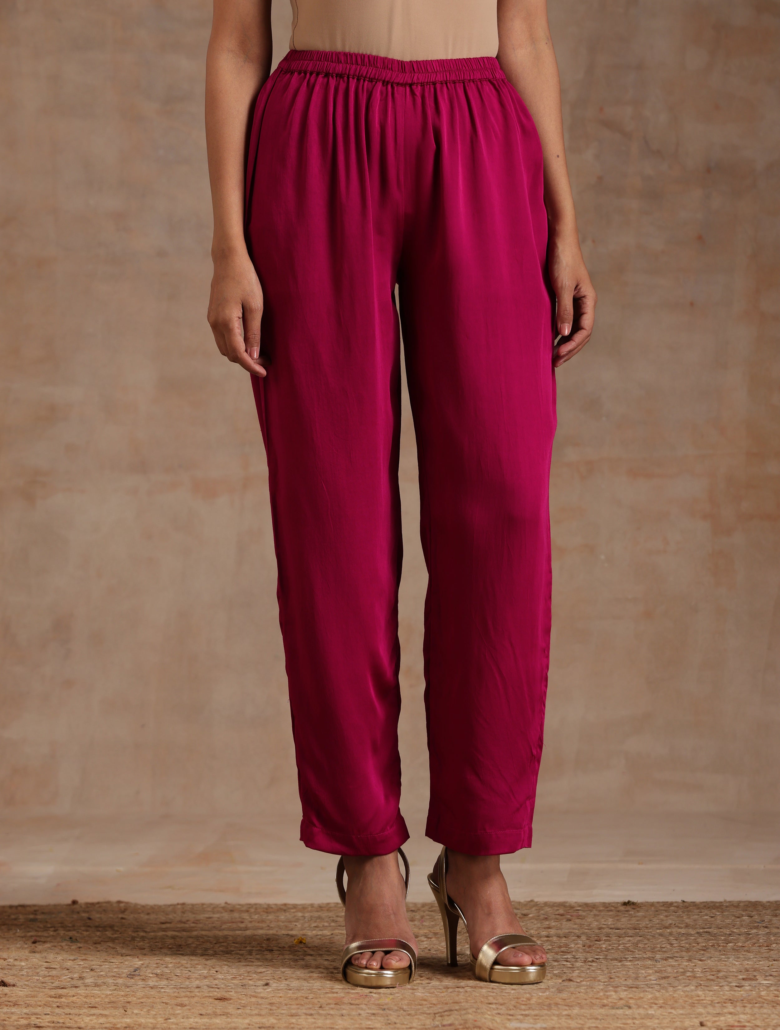 trueBrowns Pink Modal Satin Relax Co-ord Set - Distacart