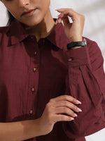 Thumbnail for trueBrowns Brown Cotton Solid Kurta Co-ord Set