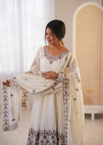 Thumbnail for Anaita Black Silk Readymade Anarkali Suit with Embroidery & Sequence Work - Dista