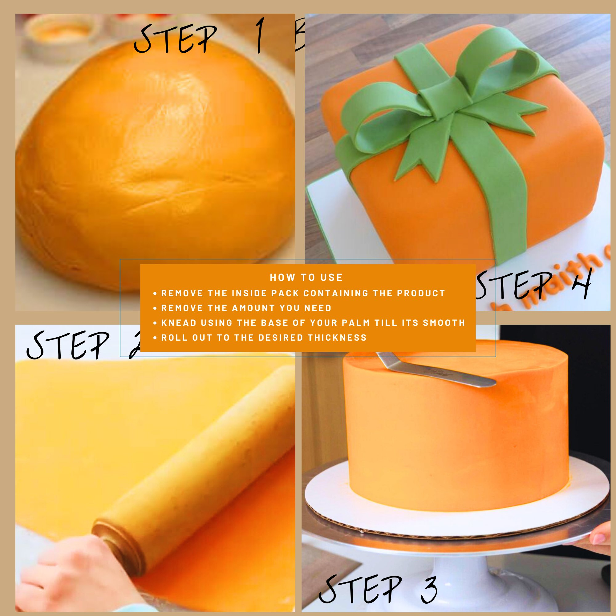 confect citrus orange sugarpaste br b 250 gms b