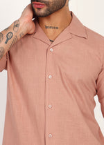 Thumbnail for Fabmade Men’S Peach Linen Co-Ord Set - Distacart