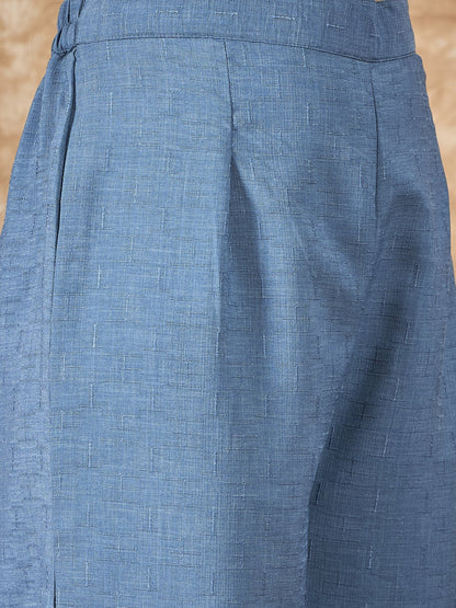 InWeave Mint Blue V Neck Aline Kurta Set - Distacart