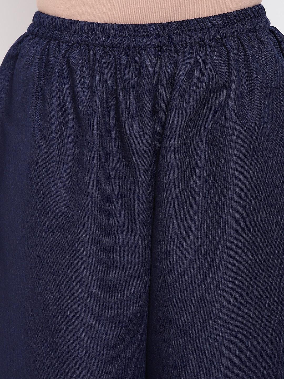 trueBrowns Linen Cotton Blue Pant - Distacart