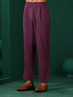Thumbnail for trueBrowns Men's Purple Dobby Co-ord Set - Distacart