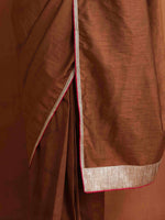 Thumbnail for trueBrowns Brown Silk Ready To Wear Saree