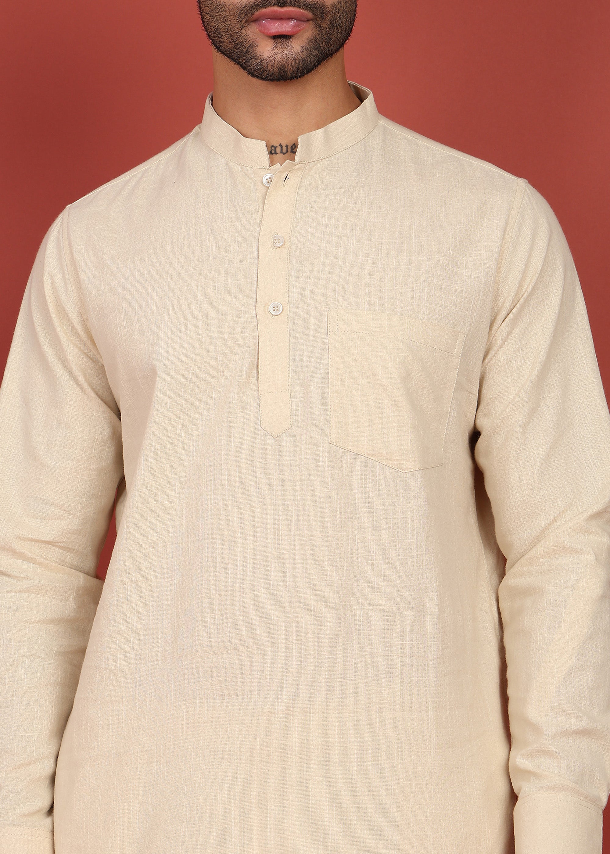 Fabmade Ivory Ease Short Kurta Co-Ord Set - Distacart