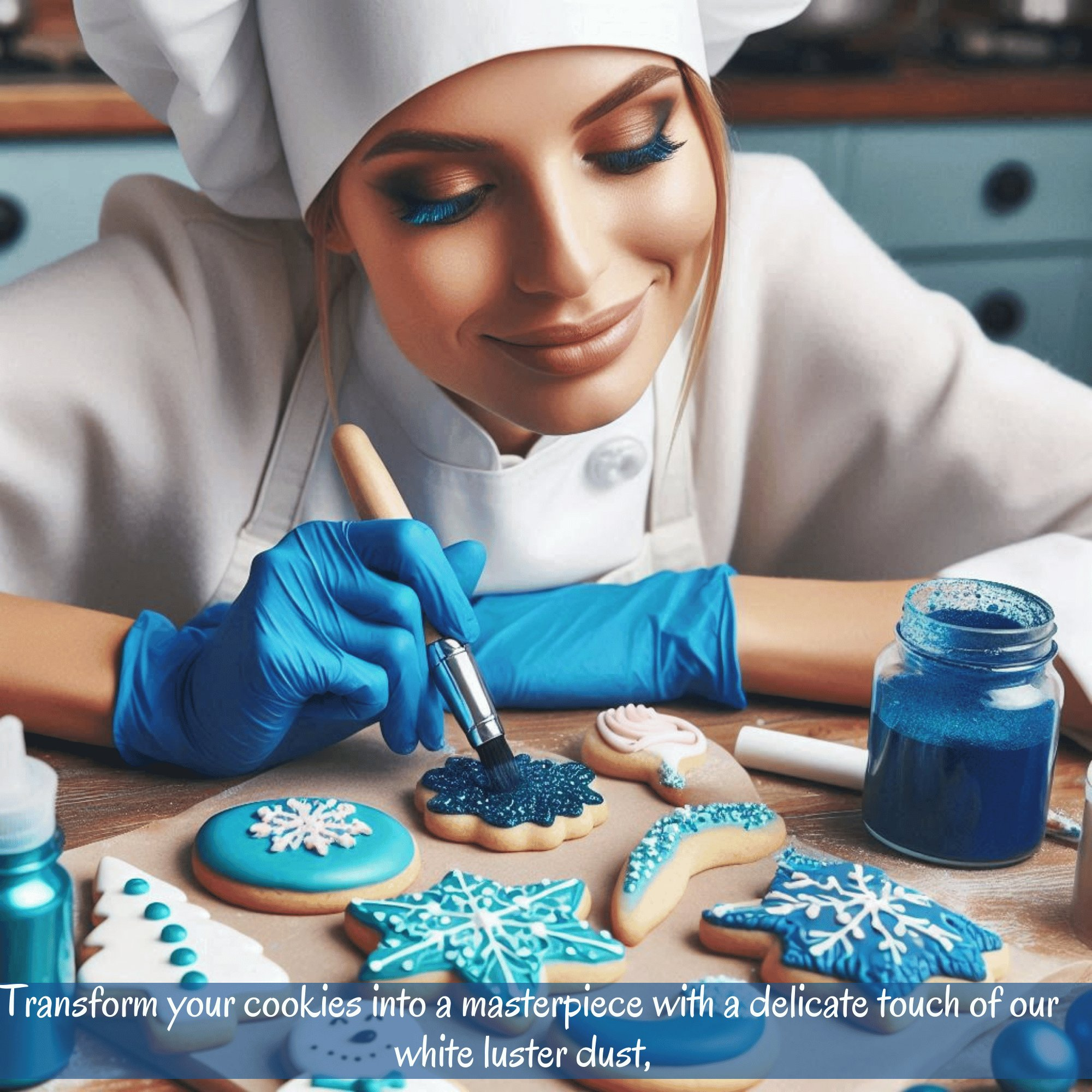 poppy blue edible luster dust 5 g