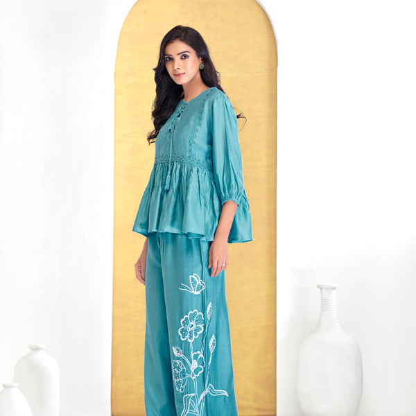 BulBul Nira Iceblue Co-Ord Set