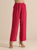Thumbnail for trueBrowns Pink Lehariya Printed Silk Kaftan Pant Set - Distacart