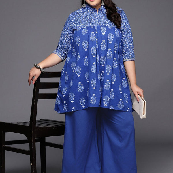 Ahalyaa Women Plus Size Cotton Tunic with Palazzos - Distacart