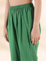 Thumbnail for trueBrowns Green Cotton Long Kurta Pant Set - Distacart