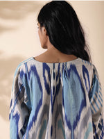 Thumbnail for trueBrowns Blue Cotton Ikat Short Co-ord Set - Distacart