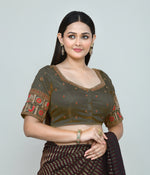 Thumbnail for Joban Fashion Women's Green Embroidered Stitched Blouse