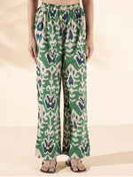 Thumbnail for trueBrowns Green Cotton Ikat Sleeveless Co-ord Set - Distacart