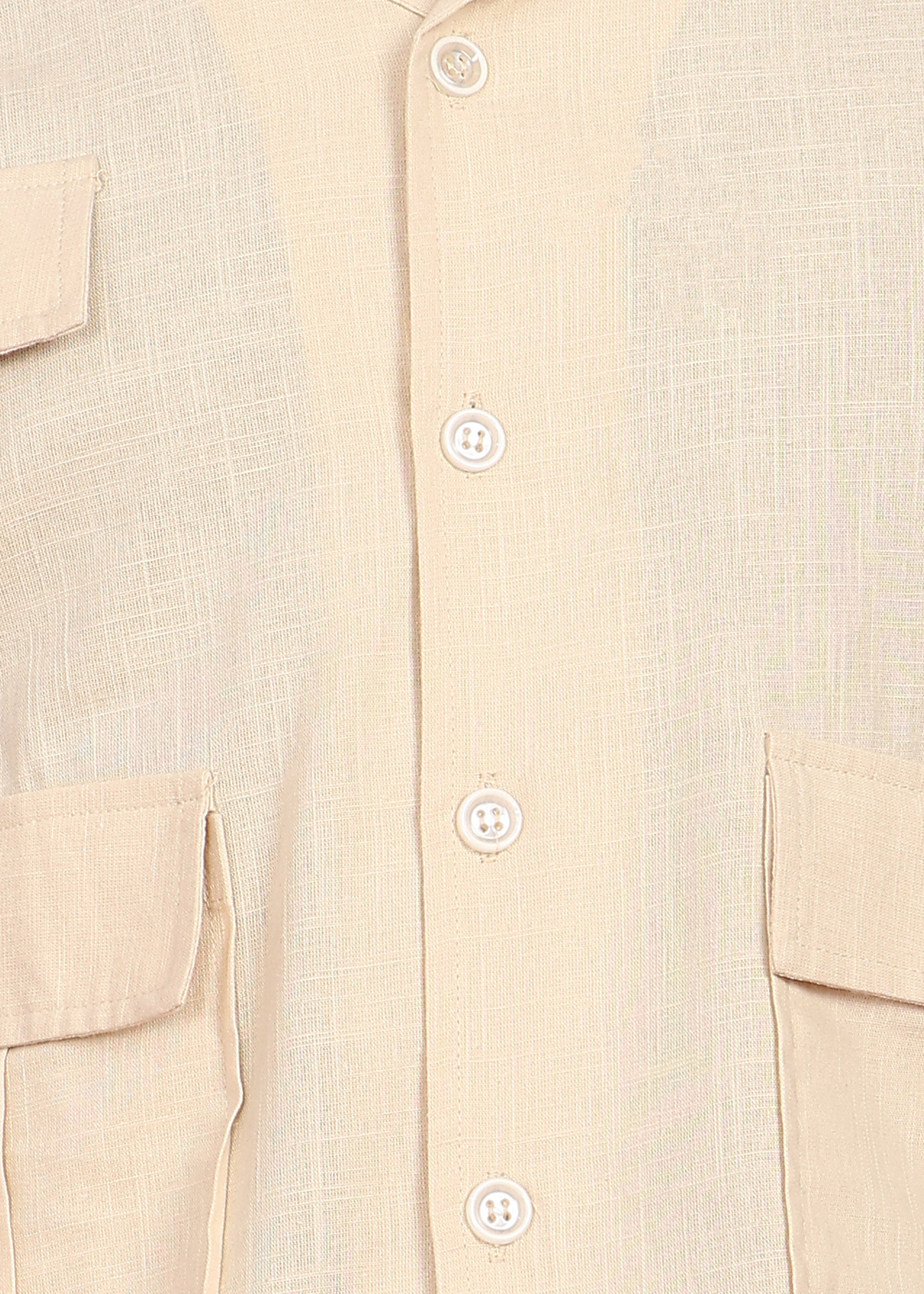 Fabmade Men’S Cream Shirt With 3 Pockets – Relaxed Fit - Distacart