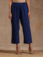 Thumbnail for trueBrowns Midnight Blue Modal Satin Relax Kurta Set - Distacart