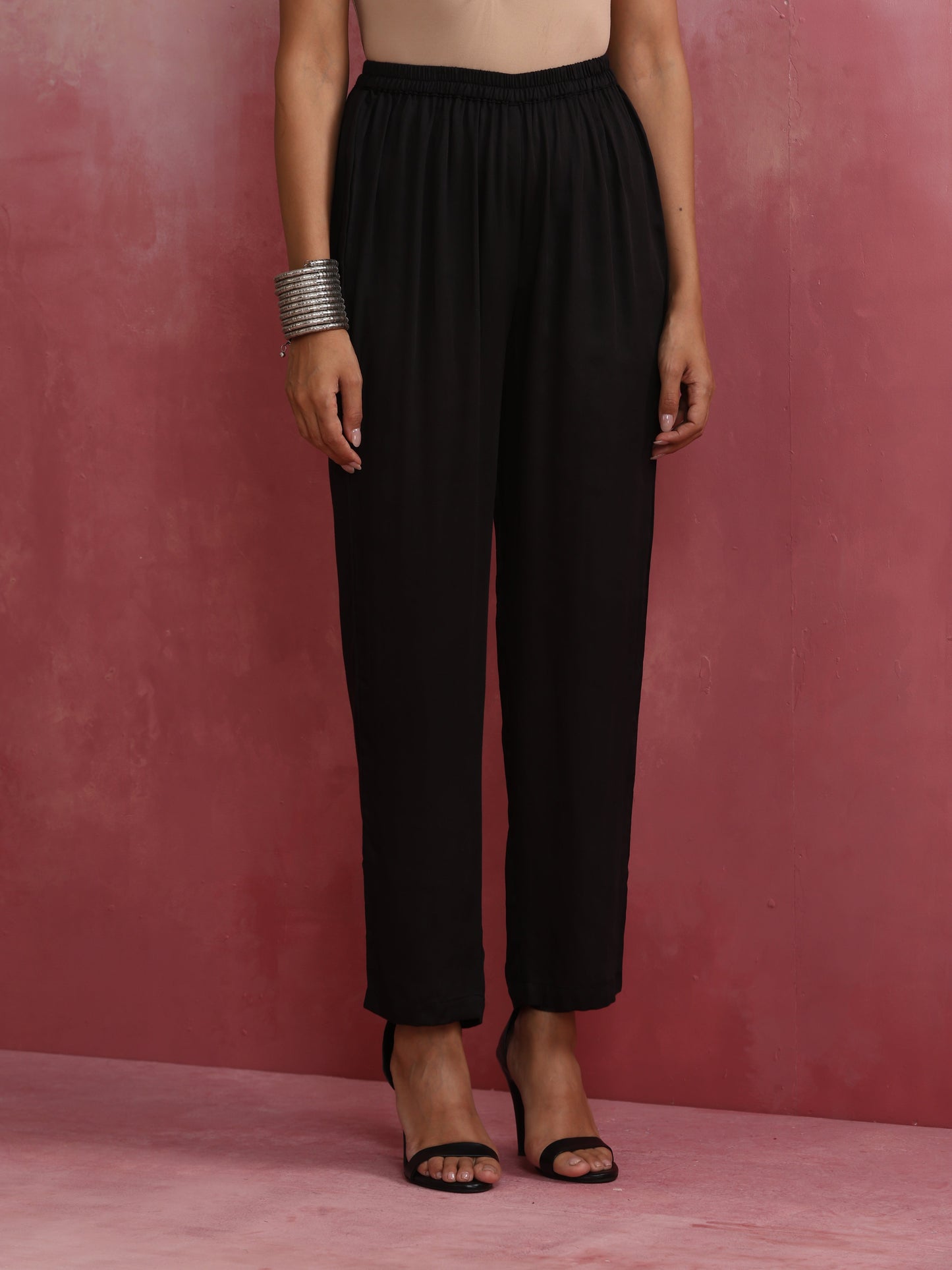 trueBrowns Black V Neck Kurta Co-ord Set - Distacart
