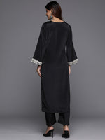 Thumbnail for Varanga Women Black Mirror Embroidered Kurta Set - Distacart