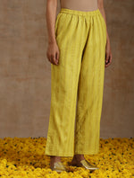 Thumbnail for trueBrowns Lime Gold Cotton Kalidar Kurta Set - Distacart