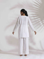 Thumbnail for trueBrowns White Cotton Schiffli Co-ord Set