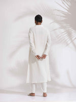 Thumbnail for trueBrowns White Cotton A-line Kurta Set
