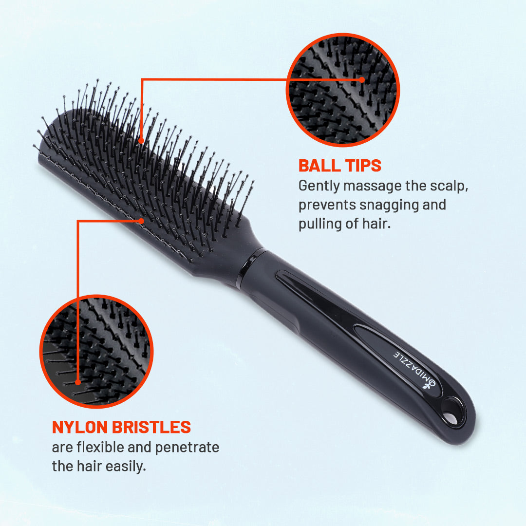 MiDazzle Hair Brush (Matt Black) MIHB0004 - Distacart