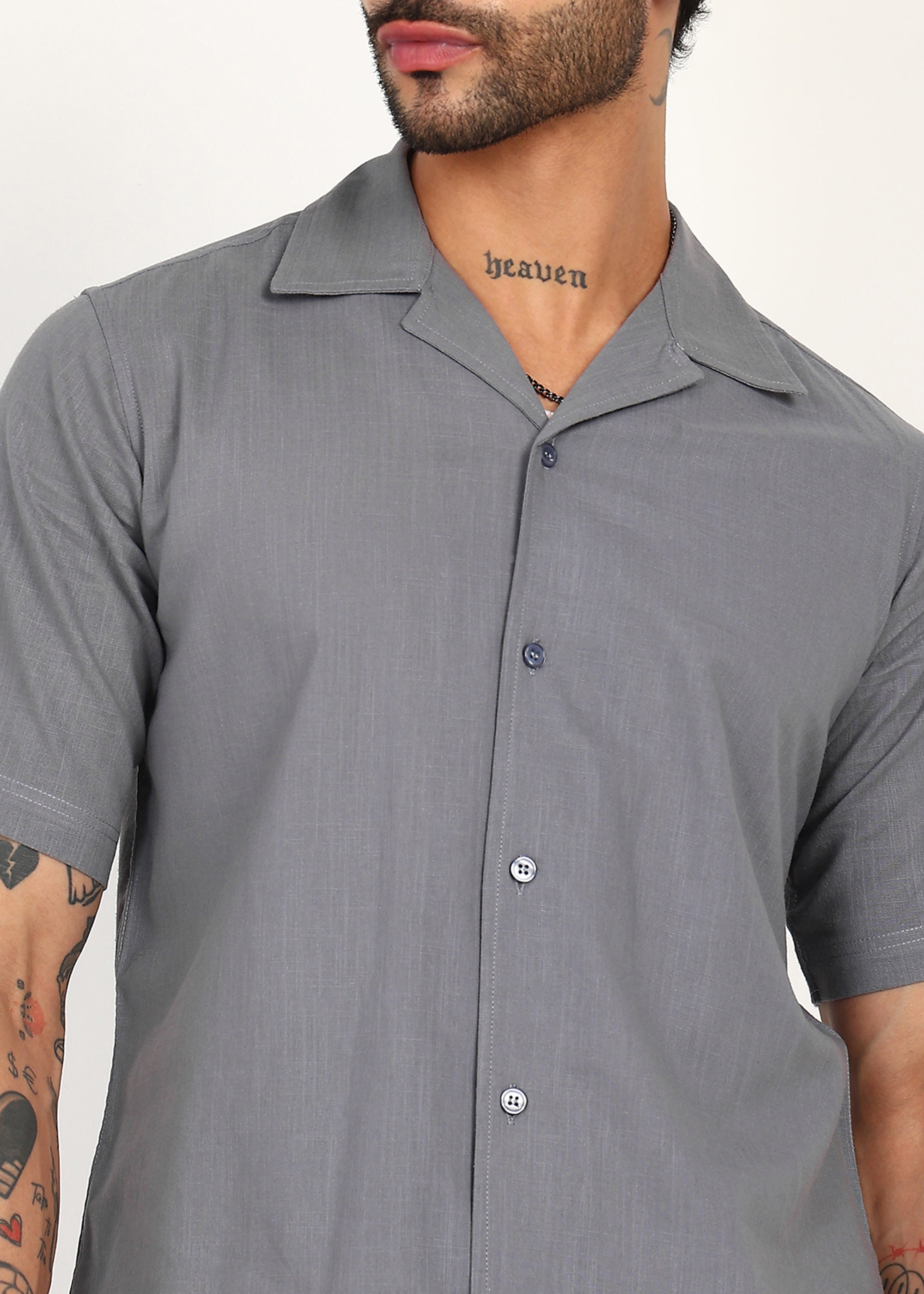 Fabmade Slate Ease Linen Shirt - Distacart