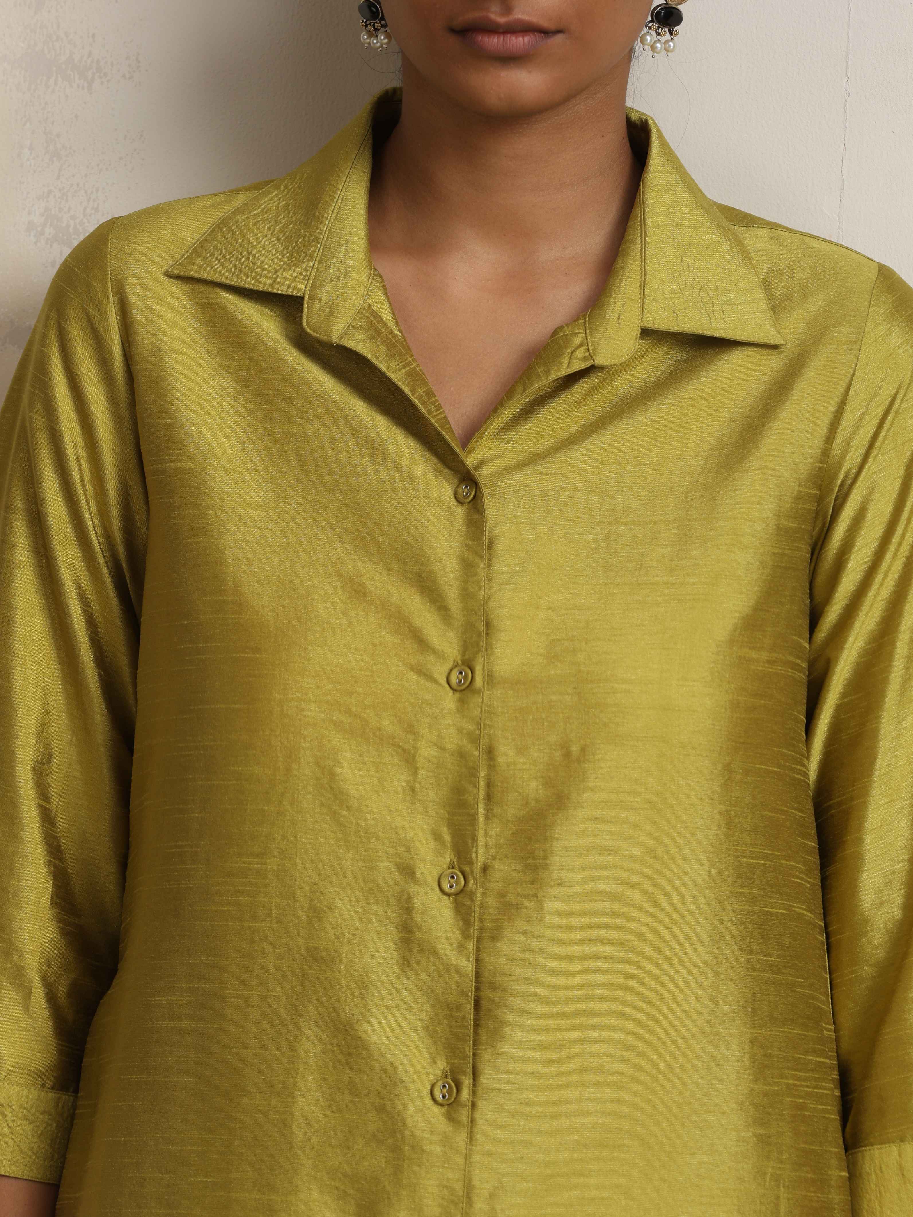trueBrowns Green Shirt Kurta Set - Distacart