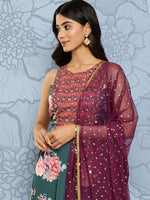 Thumbnail for Ahalyaa Printed Sequinned Ready to Wear Lehenga & Blouse With Dupatta - Distacart